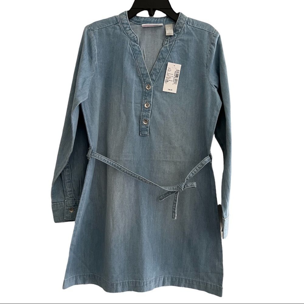 The Children's Place Girls Chambray Shirt Dress Sz 5/6 NWT🏷 so soft! - Picture 3 of 15